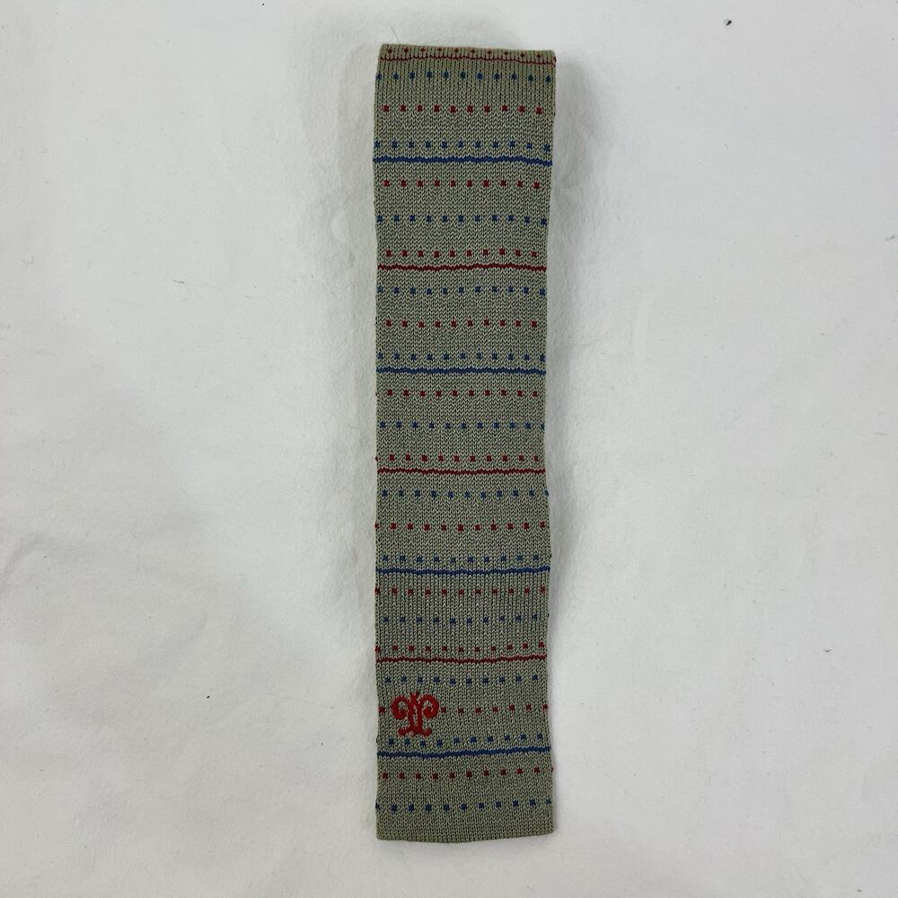 Emilio Pucci Vintage Knit Square End Tie Men’s Cotton Mod Italy 60s 70s